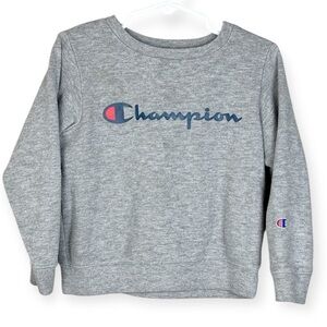 Champion Heather Gray Crew Neck Sweater with Logo